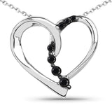 0.10 ct. Genuine Black Diamond .925 Sterling Silver Pendant