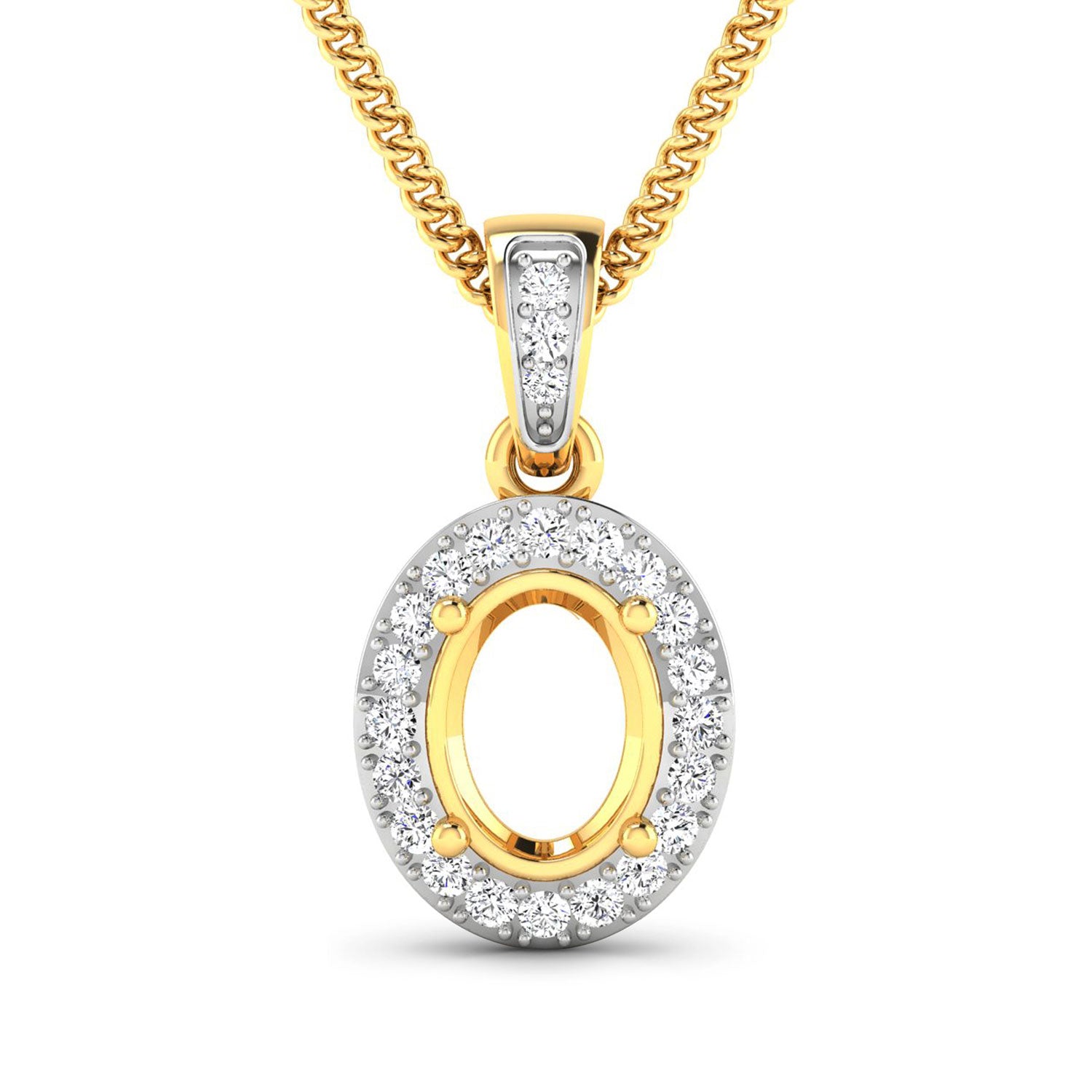 0.18 Carat Genuine White Diamond 14K Yellow Gold Pendant