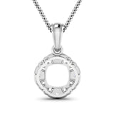 0.09 Carat Genuine White Diamond 14K White Gold Pendant