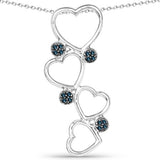0.08 ct. Genuine Blue Diamond .925 Sterling Silver Pandent