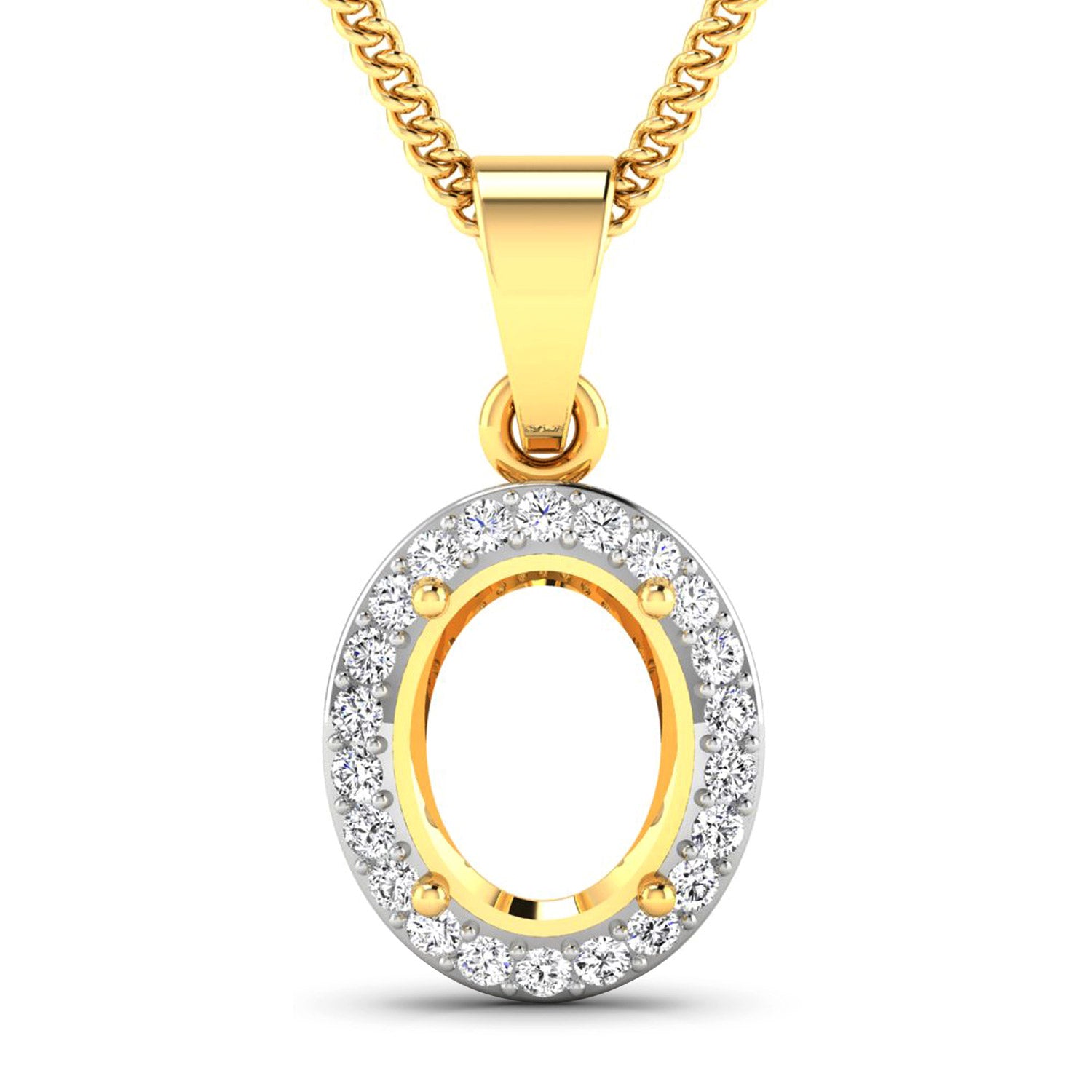 0.22 Carat Genuine White Diamond 14K Yellow Gold Pendant