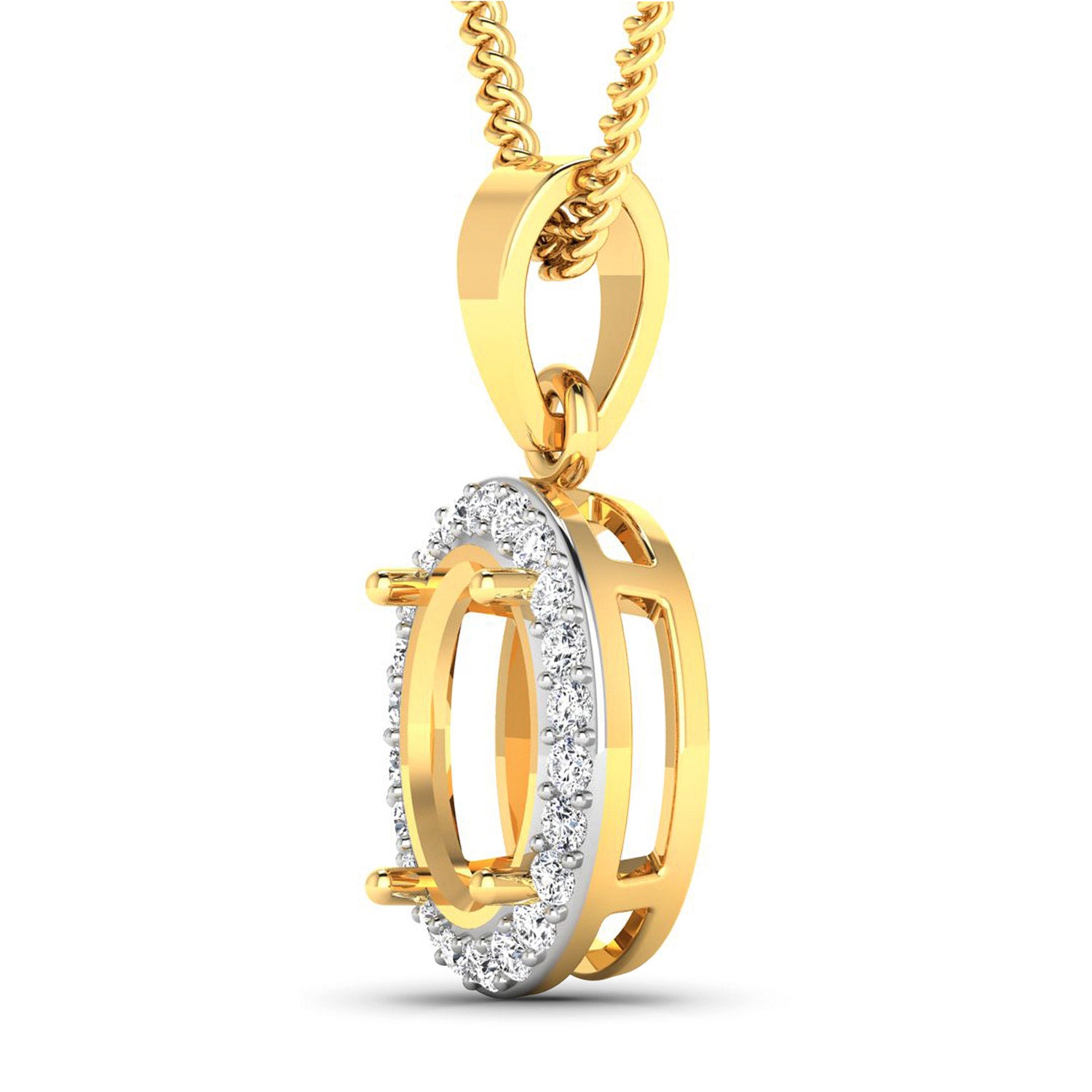 0.22 Carat Genuine White Diamond 14K Yellow Gold Pendant