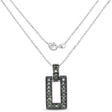 0.36 Carat Genuine Green Diamond .925 Sterling Silver Pendant