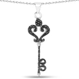 0.10 ct. Genuine Black Diamond .925 Sterling Silver Pendant