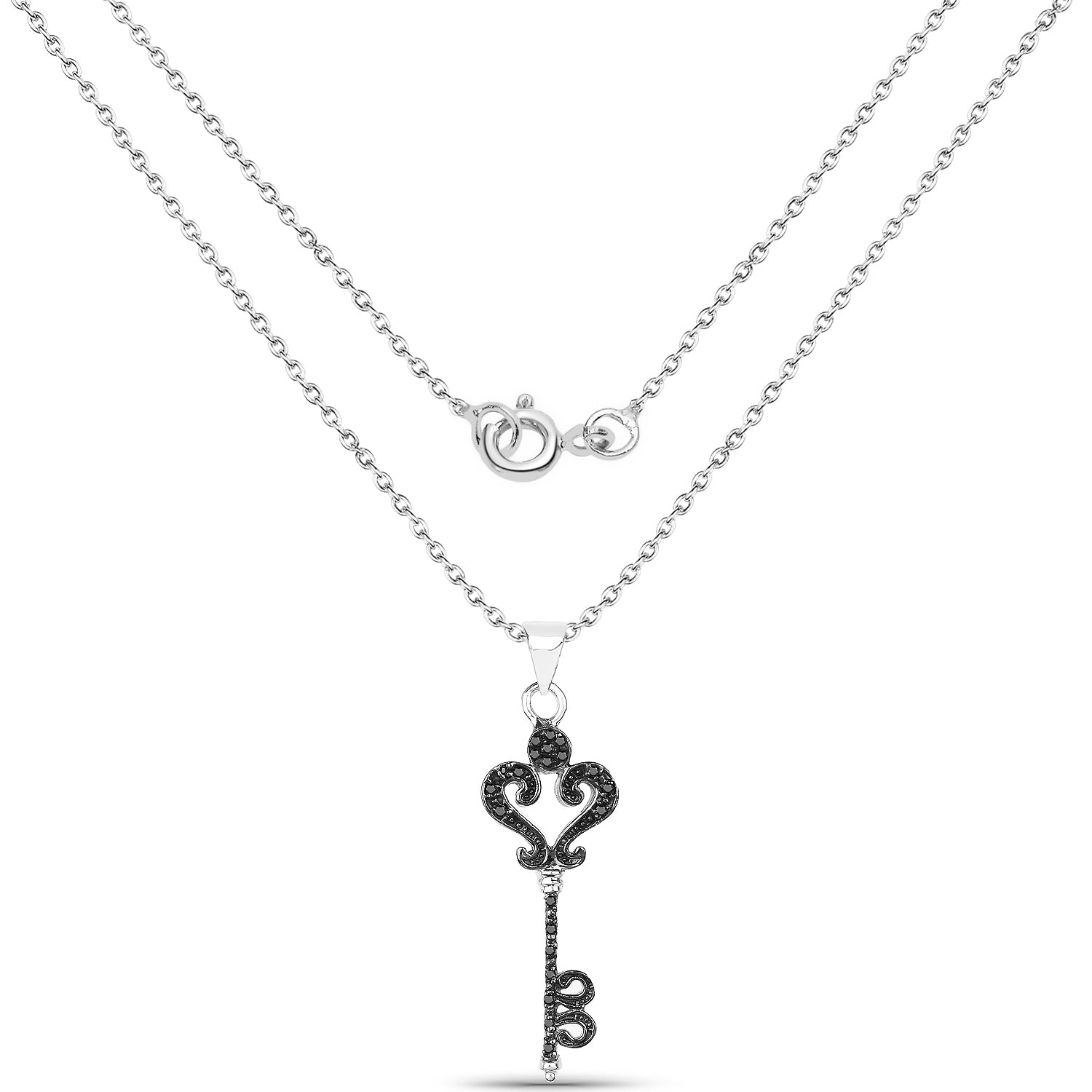 0.10 ct. Genuine Black Diamond .925 Sterling Silver Pendant