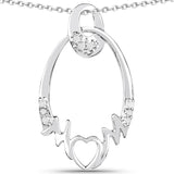 0.14 Carat Genuine White Diamond .925 Sterling Silver Pendant