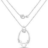 0.14 Carat Genuine White Diamond .925 Sterling Silver Pendant