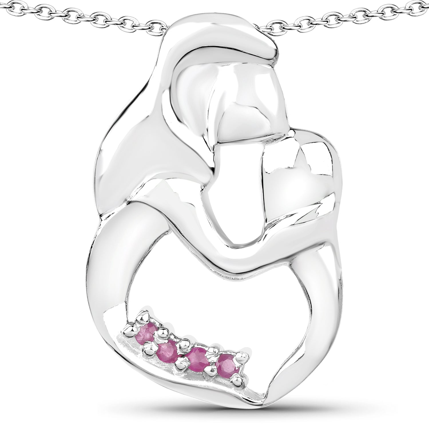 0.20 Carat Genuine Ruby .925 Sterling Silver Pendant