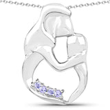 0.14 Carat Genuine Tanzanite .925 Sterling Silver Pendant