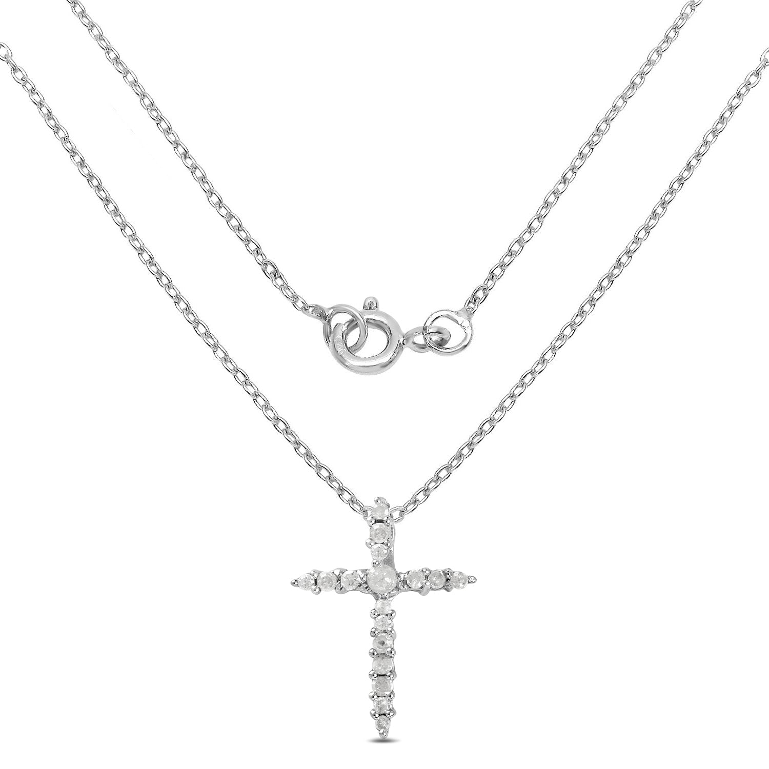 0.14 ct Genuine White Diamond .925 Sterling Silver Pendant