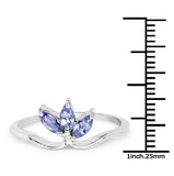 0.42 Carat Genuine Tanzanite .925 Sterling Silver Ring