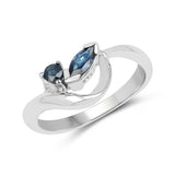 0.36 ct. Genuine Blue Sapphire .925 Sterling Silver Ring for women