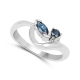 0.36 ct. Genuine Blue Sapphire .925 Sterling Silver Ring for women