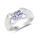 0.30 ct Genuine Tanzanite .925 Sterling Silver Ring