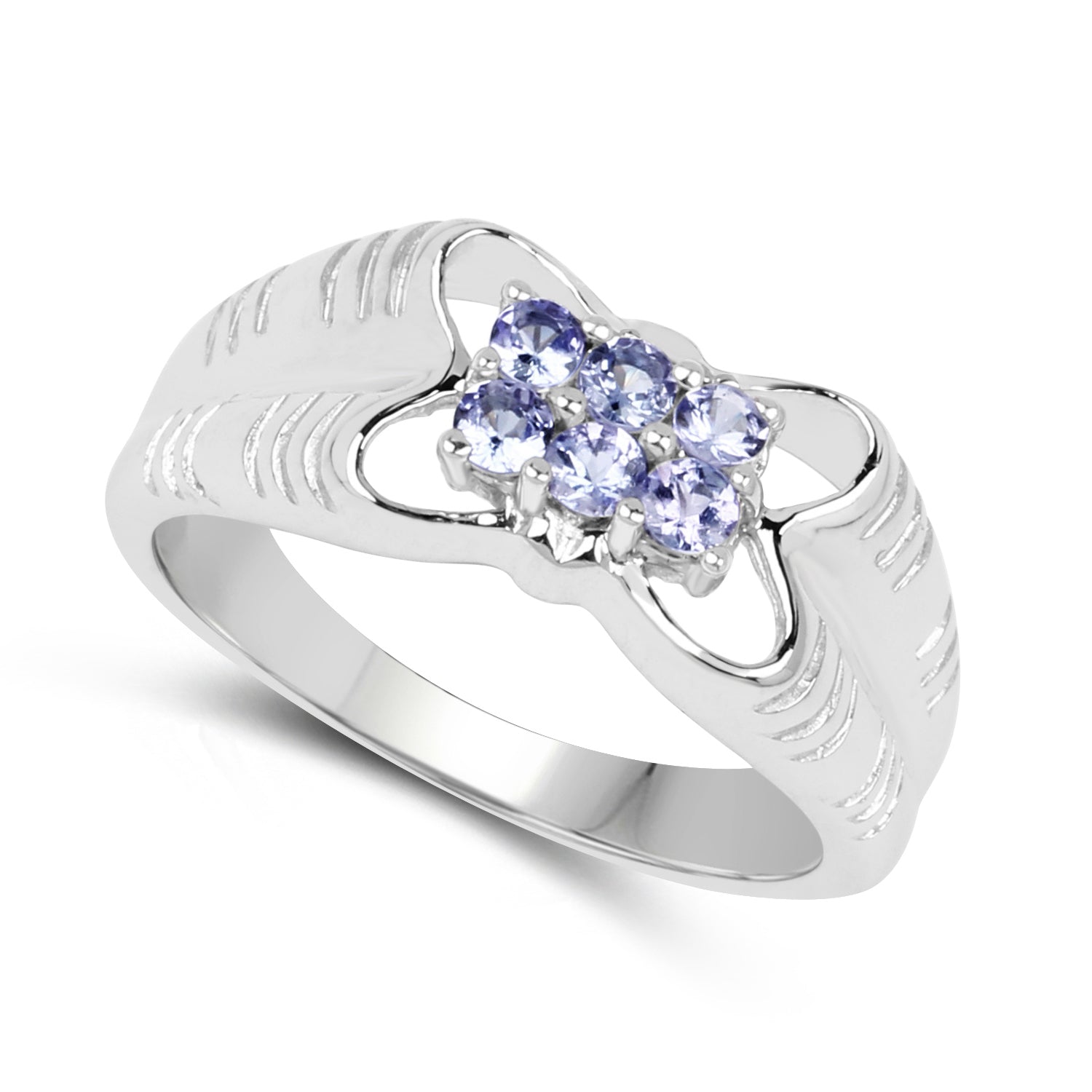 0.30 ct Genuine Tanzanite .925 Sterling Silver Ring