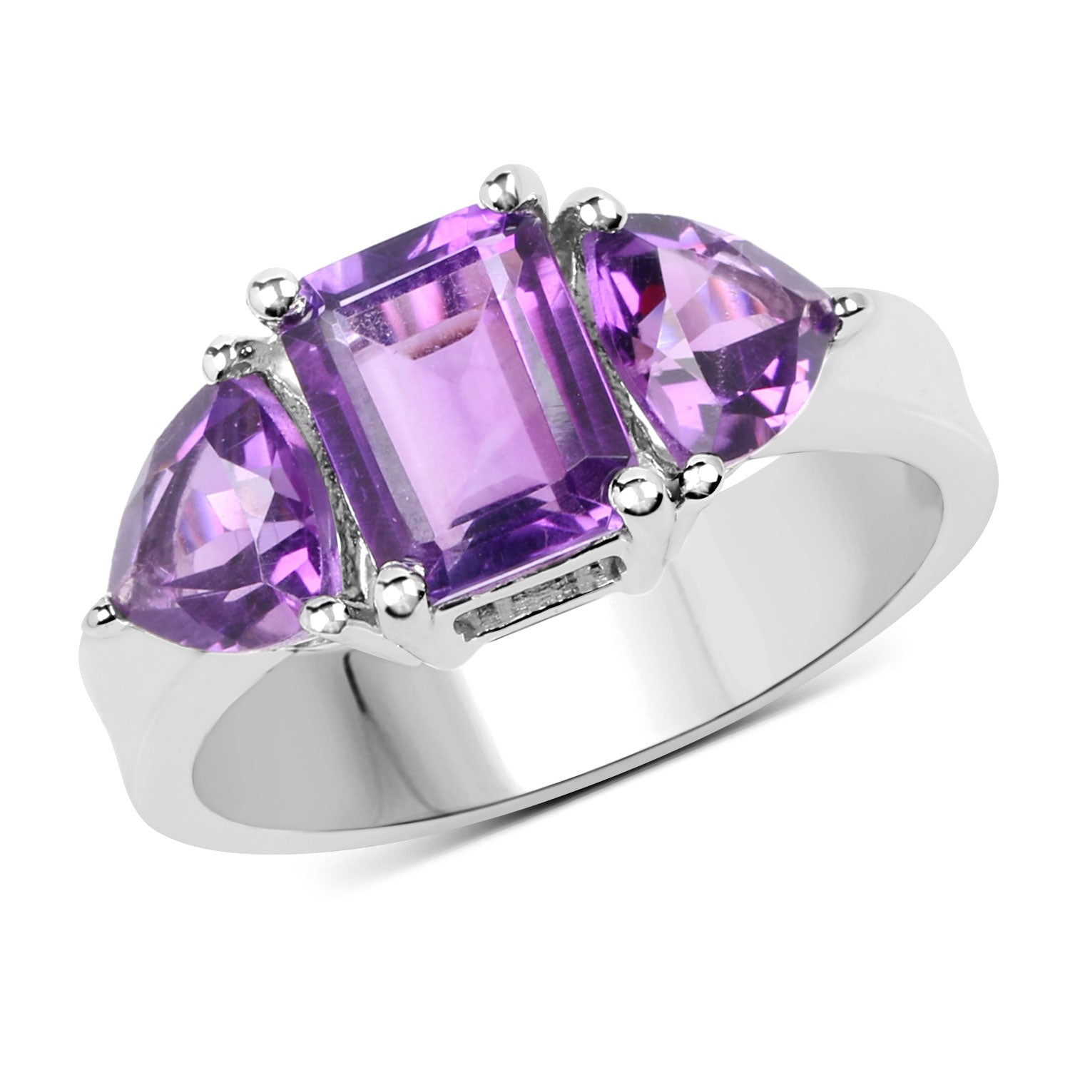 2.30 ct. Genuine Amethyst .925 Sterling Silver Ring for women