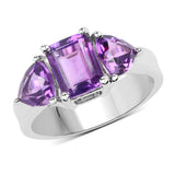 2.30 ct. Genuine Amethyst .925 Sterling Silver Ring for women