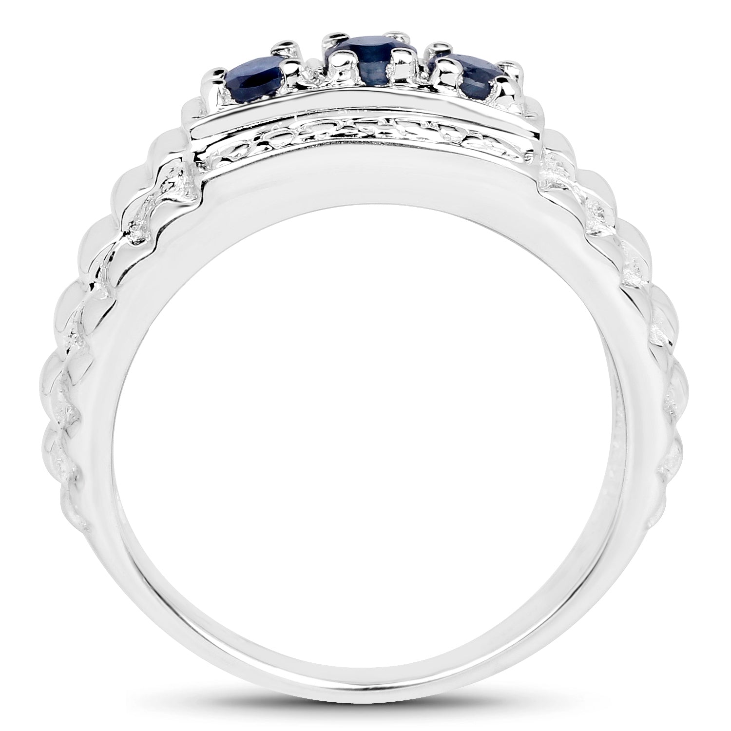 0.36 ct. Genuine Blue Sapphire .925 Sterling Silver Ring for women