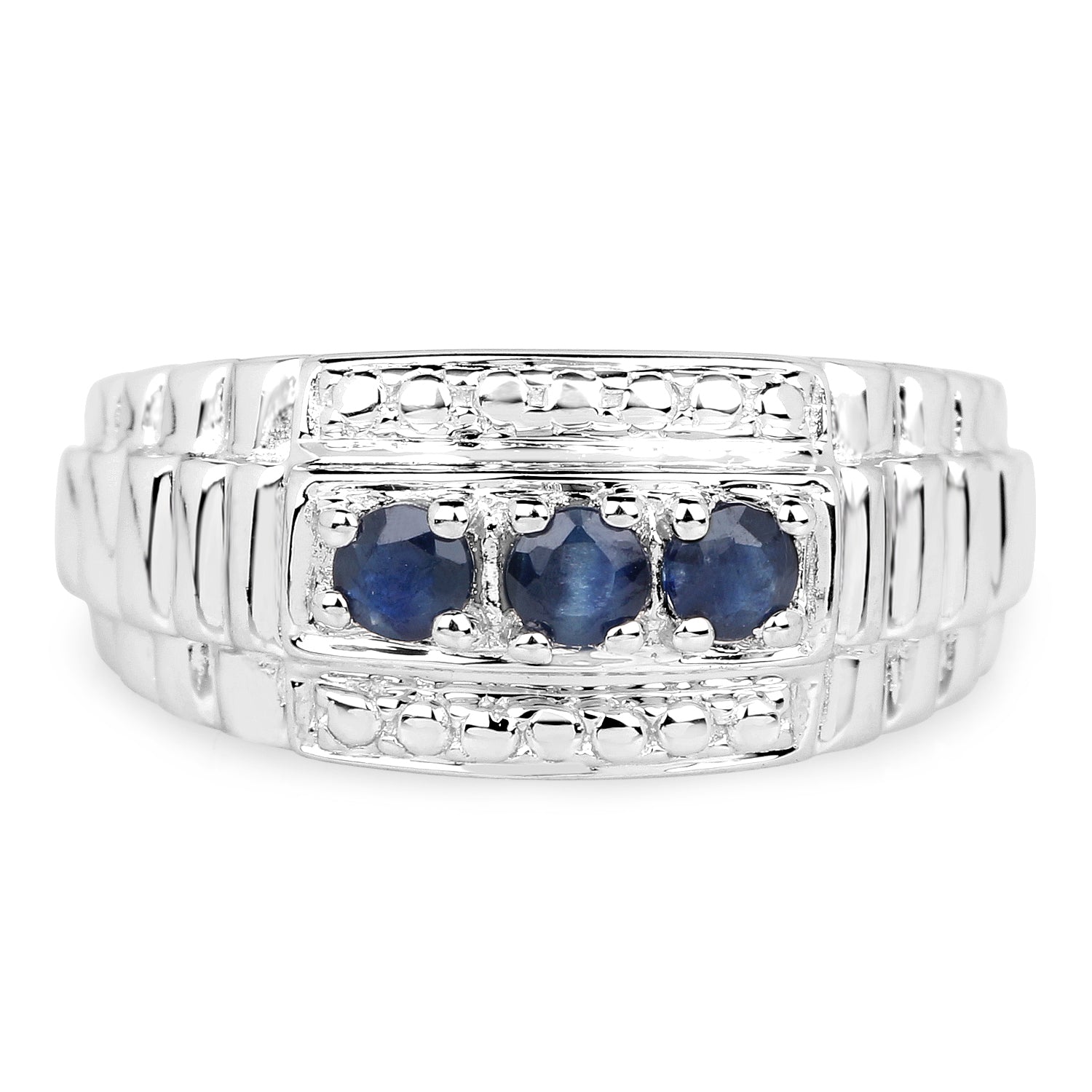 0.36 ct. Genuine Blue Sapphire .925 Sterling Silver Ring for women