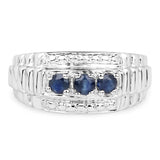 0.36 ct. Genuine Blue Sapphire .925 Sterling Silver Ring for women