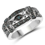 0.32 Carat Genuine Blue Diamond .925 Sterling Silver Ring for women