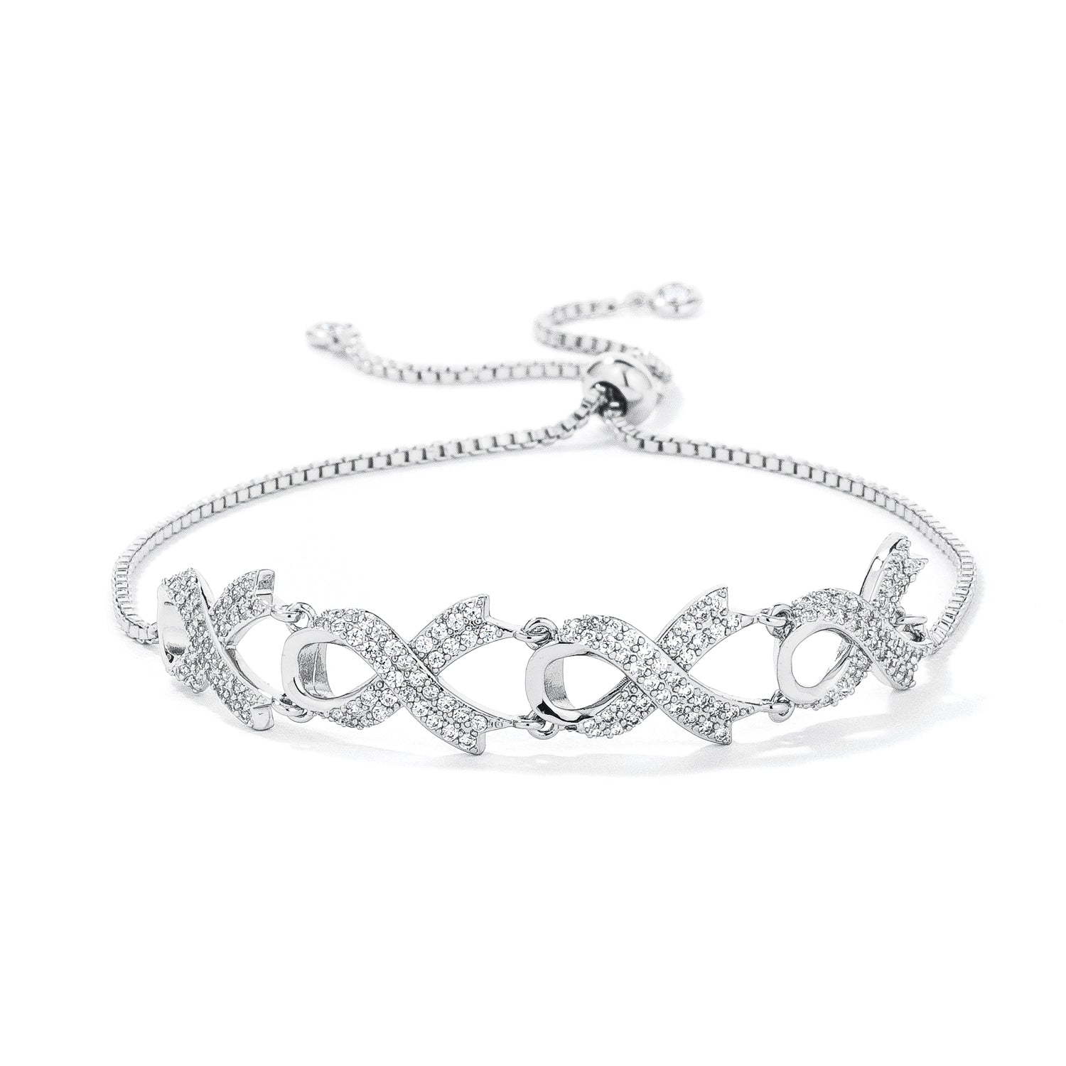 CZ Ribbon Bracelet
