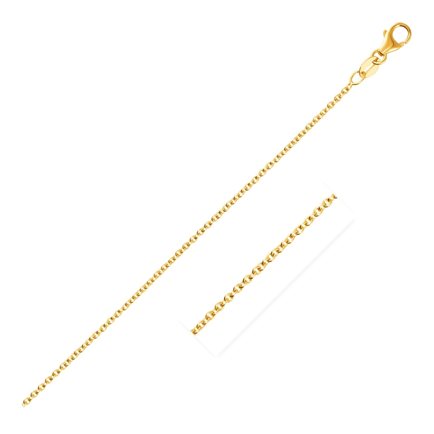 14k Yellow Gold Round Cable Link Chain 1.5 mm