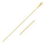 14k Yellow Gold Round Cable Link Chain 1.5 mm