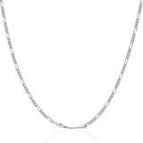 14k White Gold Solid Figaro Chain 1.9mm
