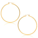 14k Yellow Gold Polished Hoop Earrings (45  mm)