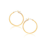 14k Yellow Gold Polished Hoop Earrings (40 mm)