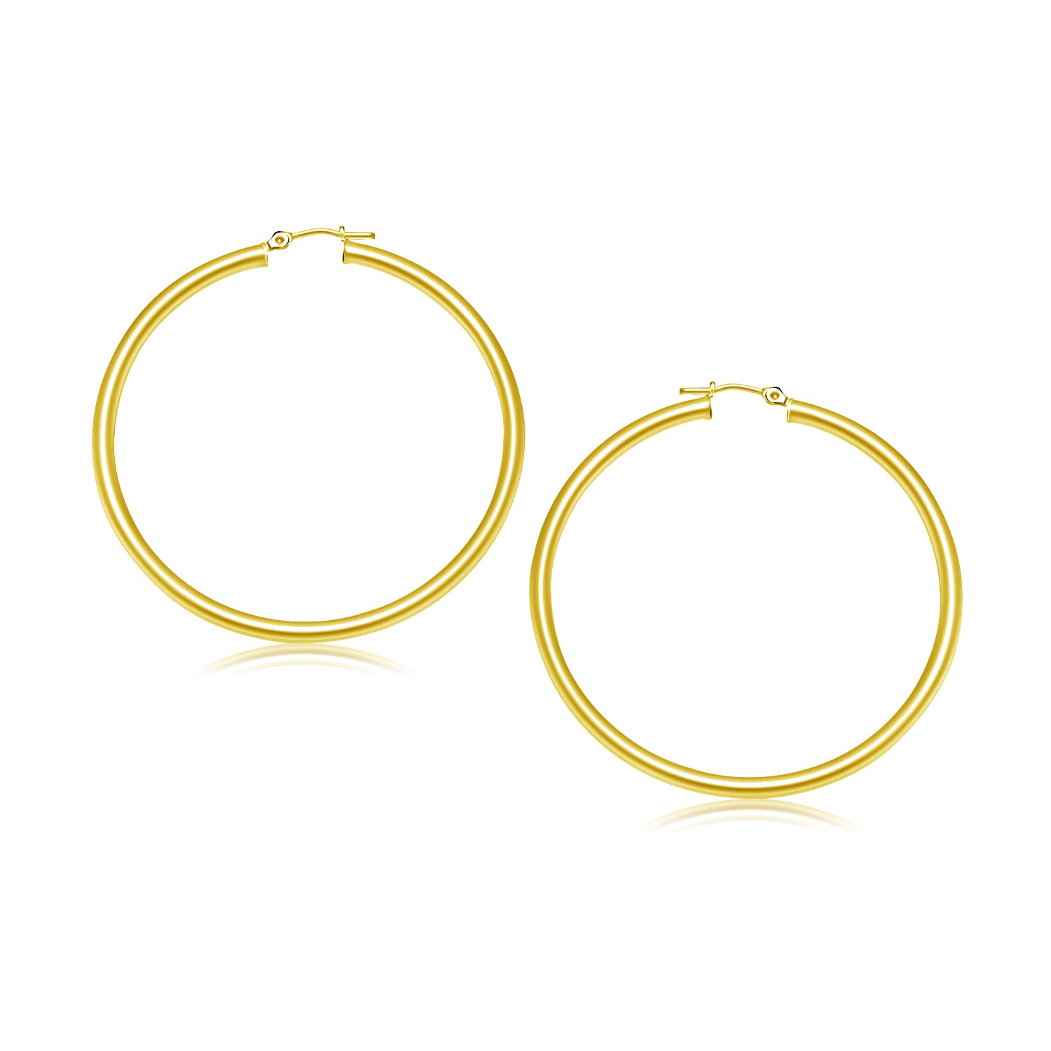 14k Yellow Gold Polished Hoop Earrings 30 mm