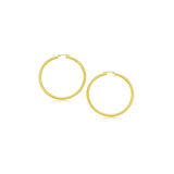 14k Yellow Gold Polished Hoop Earrings (15 mm)