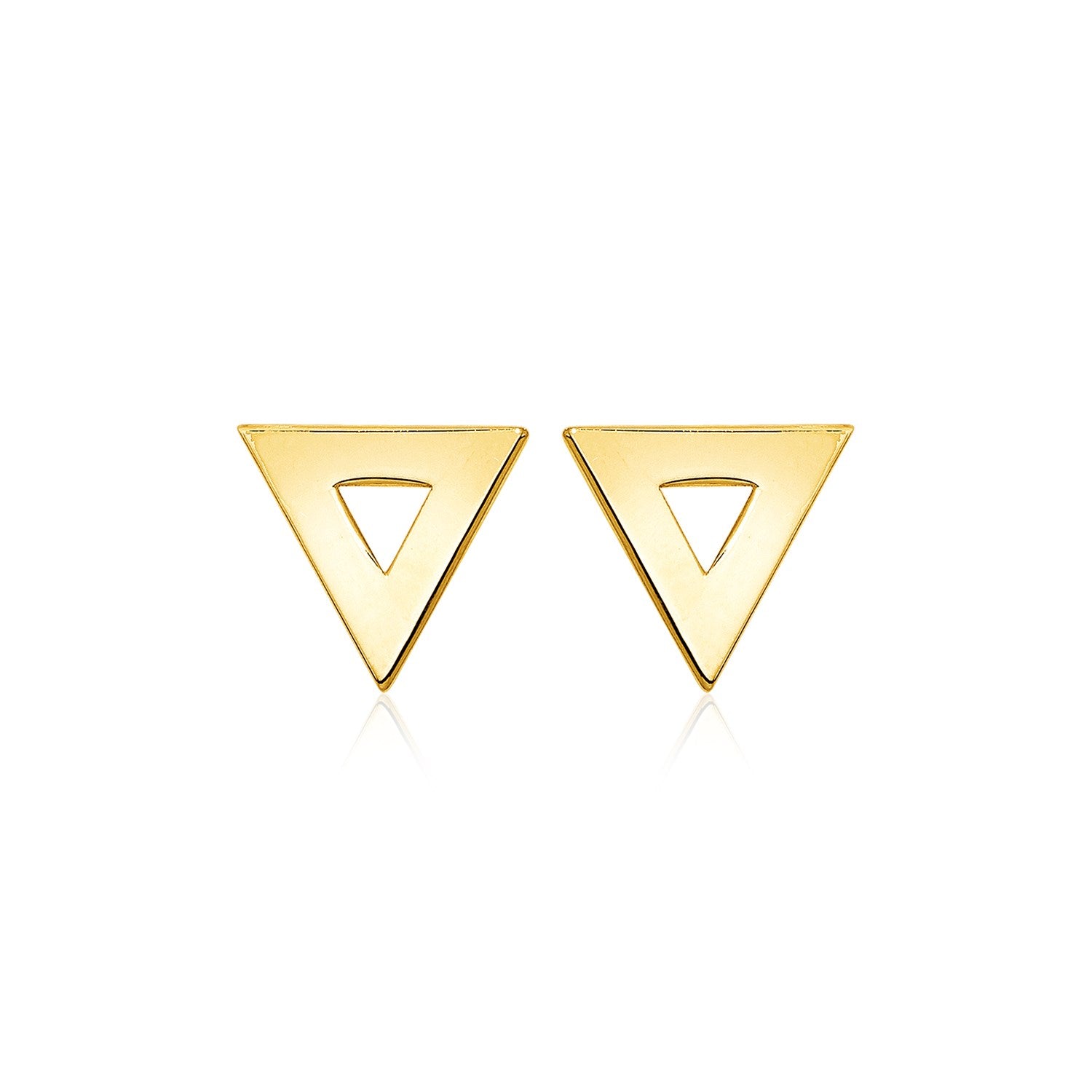 14 k Yellow Gold Polished Open Triangle Post Earrings
