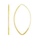 14k Yellow Gold Polished Long Marquise Motif Earring