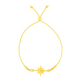 14k Yellow Gold Adjustable Bracelet with Star