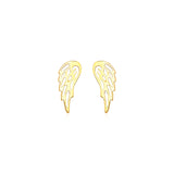 14k Yellow Gold Polished Wing Post Earrings