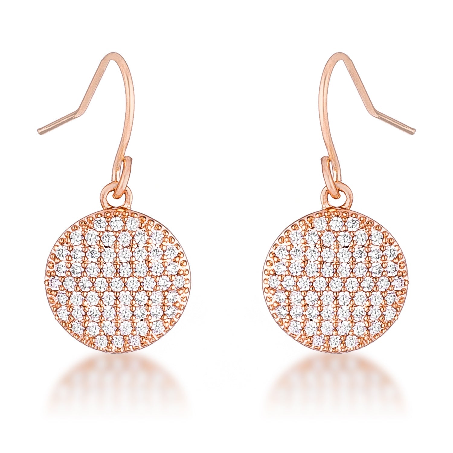 .6 Ct Elegant CZ Plated Disk Earrings
