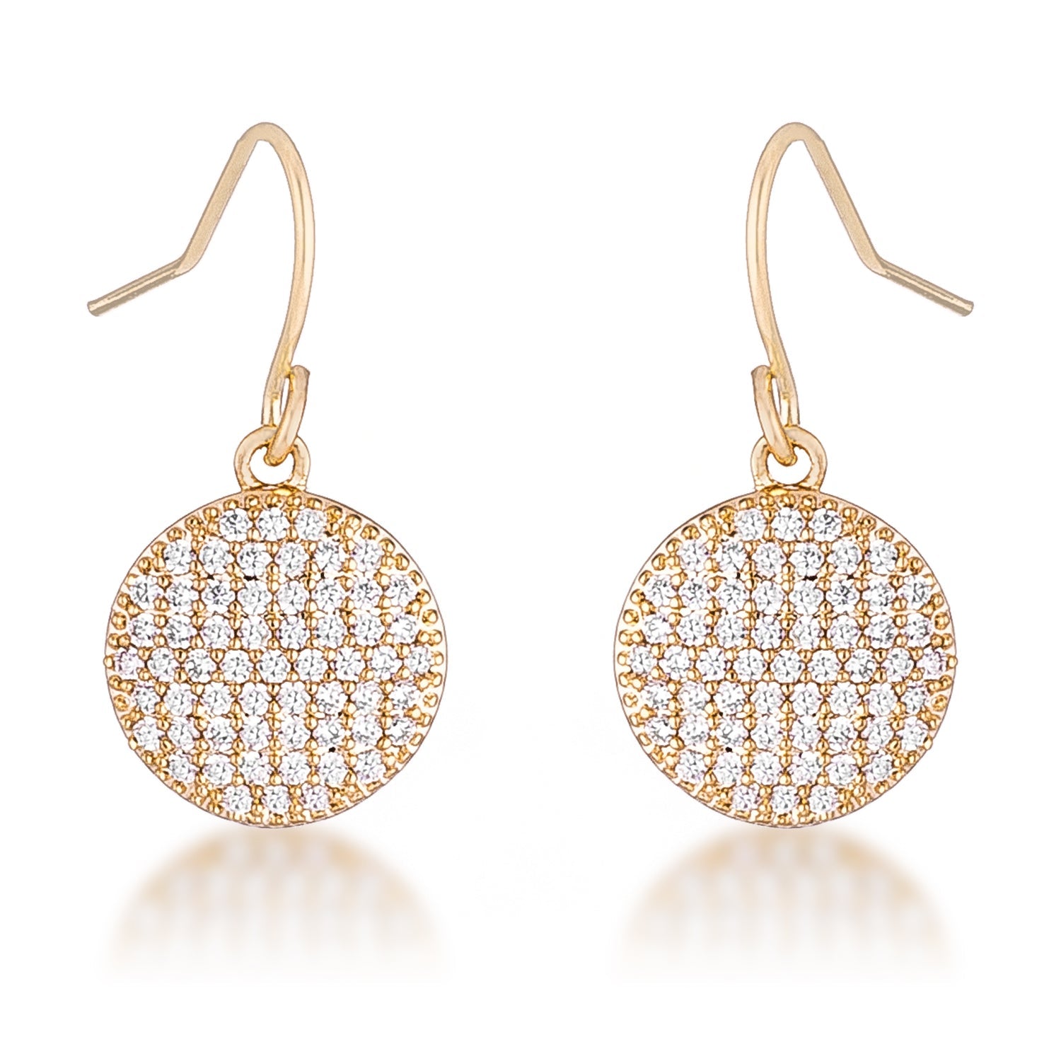 .6 Ct Elegant CZ Plated Disk Earrings