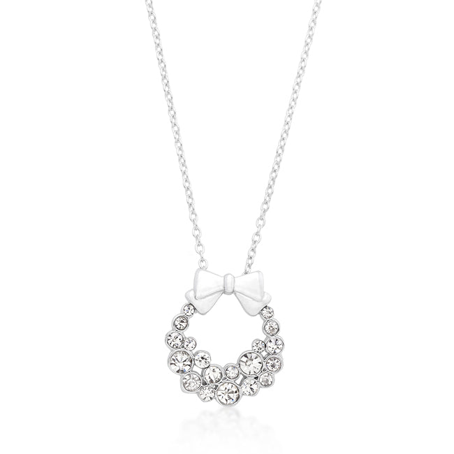Holiday Wreath Crystal Pendant