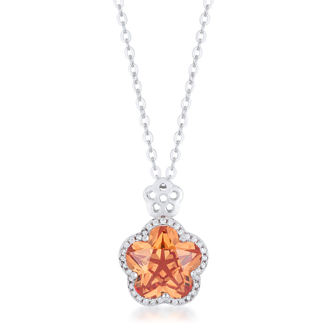 Beautiful Floral Cut CZ Pendant