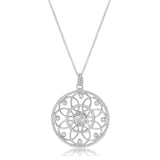 1.4 Ct Pendant Necklace with Interlocking Circles and CZ