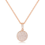 Necklace with CZ Disk Pendant