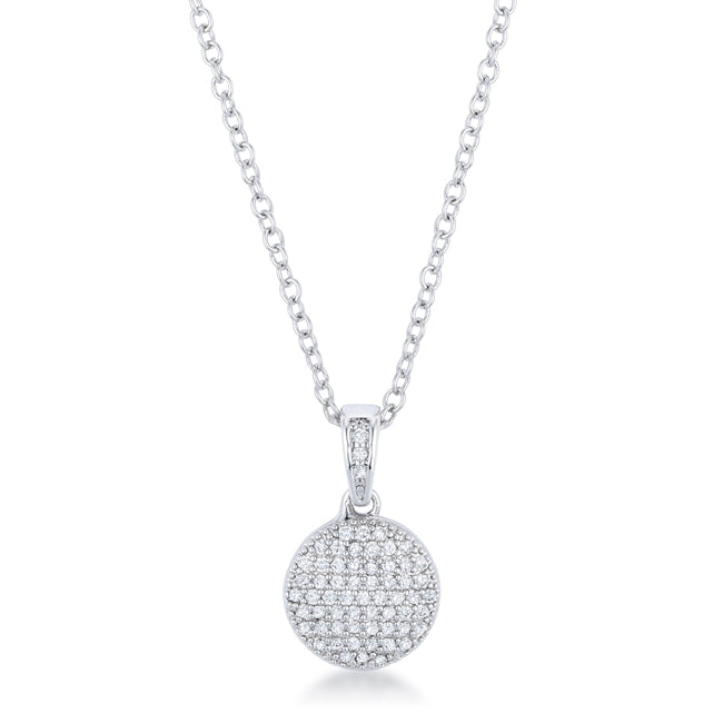 Necklace with CZ Disk Pendant