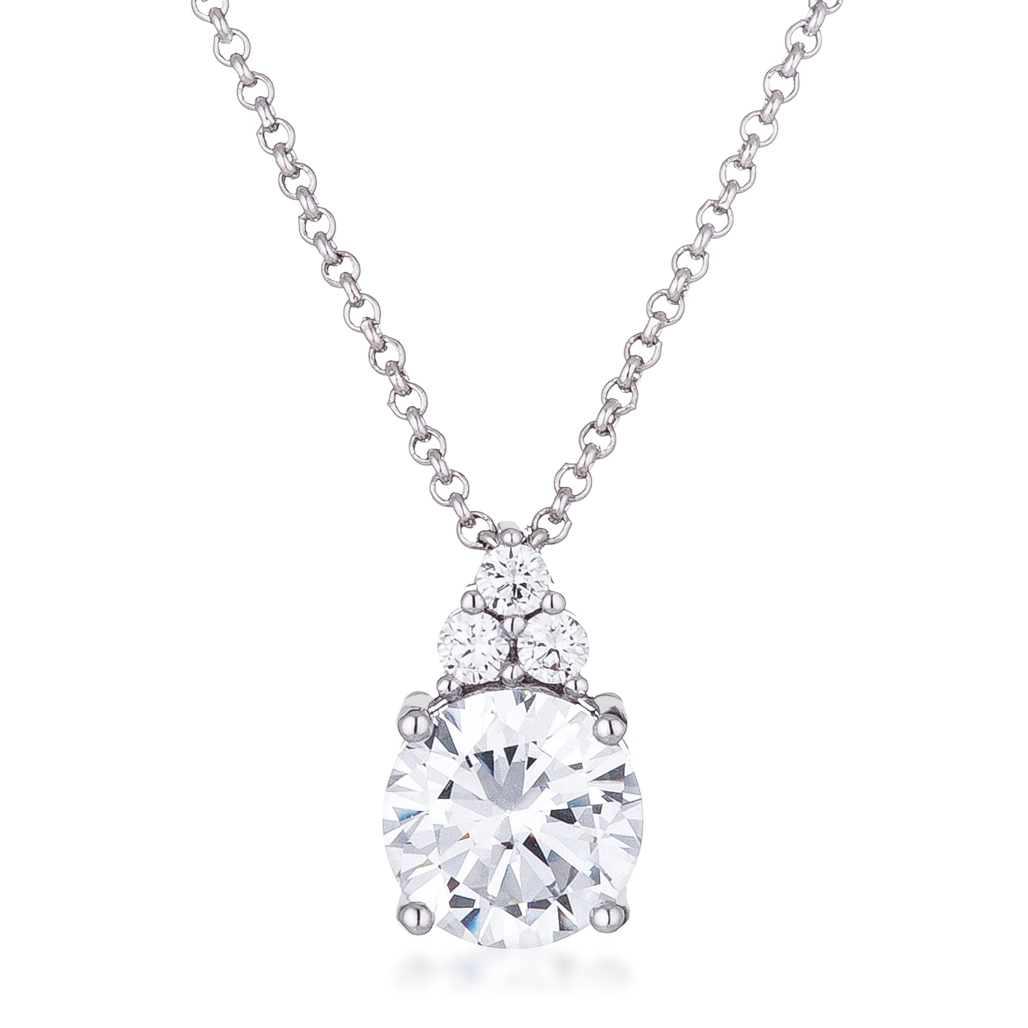 Simple Plated 9mm CZ Pendant