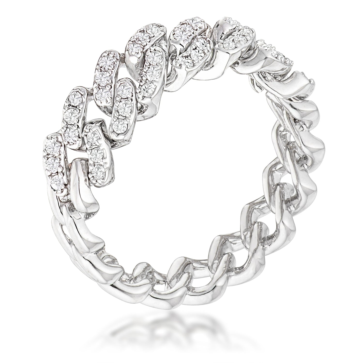 CZ Round Cut Flexible Chain Ring