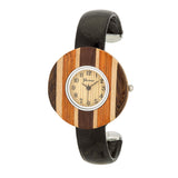 Brenna Wood Inspi Leather Cuff Watch