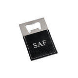 Black Leatherette Bottle Opener - 3.5" x 2" by Creative Gifts