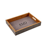Grey Leatherette Tray - 16" x 12" by Creative Gifts