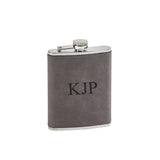 Leatherette Flask Grey 8  Oz Cap by Creative Gifts